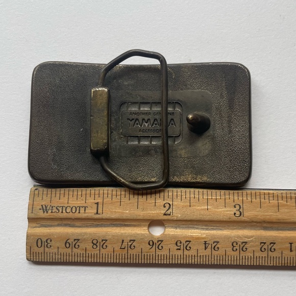 Vintage Brass Yamaha promo Belt Buckle genuine accessory - Picture 3 of 4